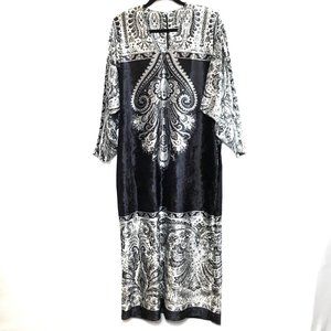 Kaftan Panne Velvet Ruth Norman New York  Maxi Dress Robe Vtg